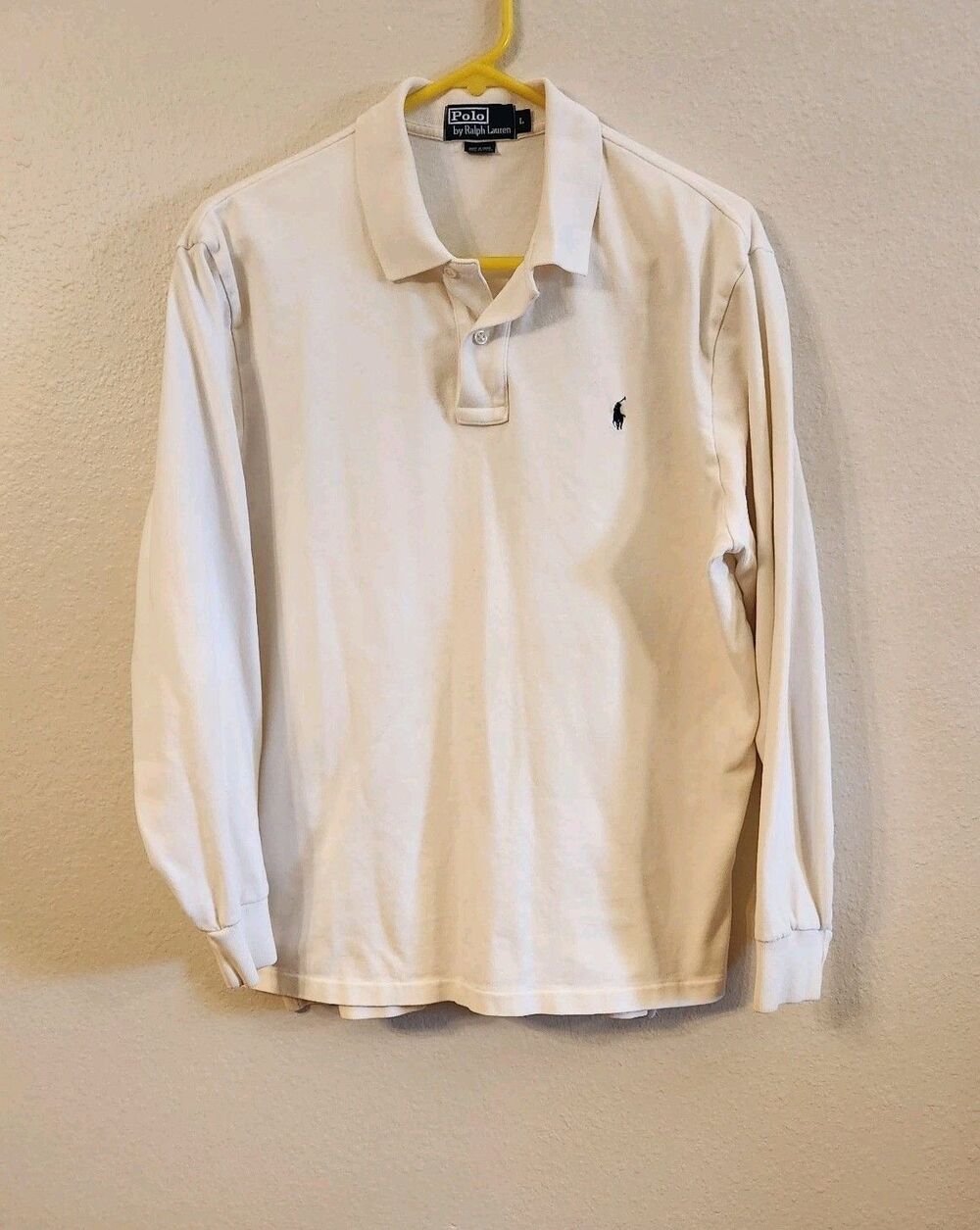 Polo Ralph Lauren Men's Sz Lrg Long Sleeve 100% Cotton Polo Shirt Super Soft